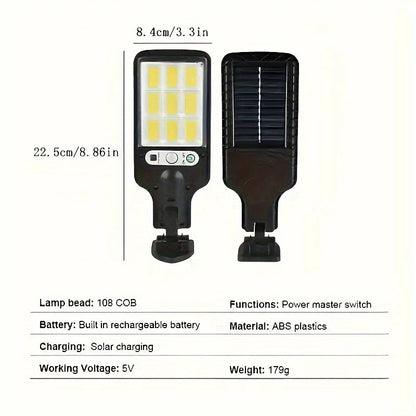 Solar Street Lamp with Motion Sensor & Remote – Outdoor Yard Security Light | CONBOLA