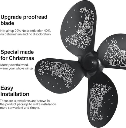 Heat Powered Wood Stove Fan – Silent 4-Blade Fireplace Eco Fan | CONBOLA