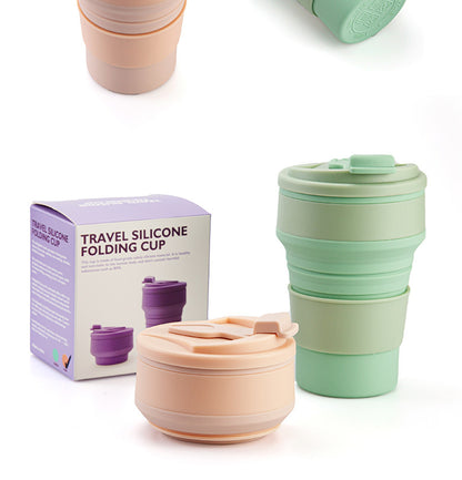 Silicon folding water cup outdoor portable telescopic cup