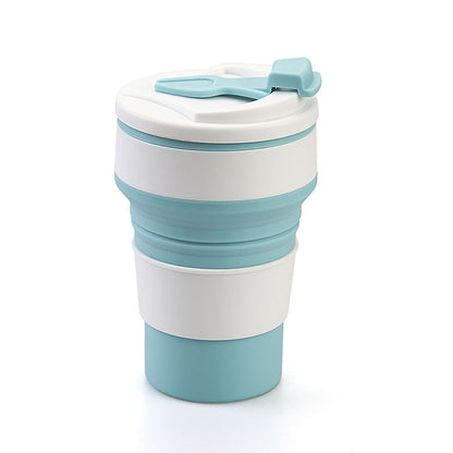 Silicon folding water cup outdoor portable telescopic cup