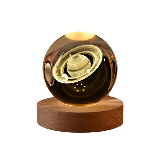 Crystal ball night light, creative atmosphere planet bedside lamp crystal desktop ornaments